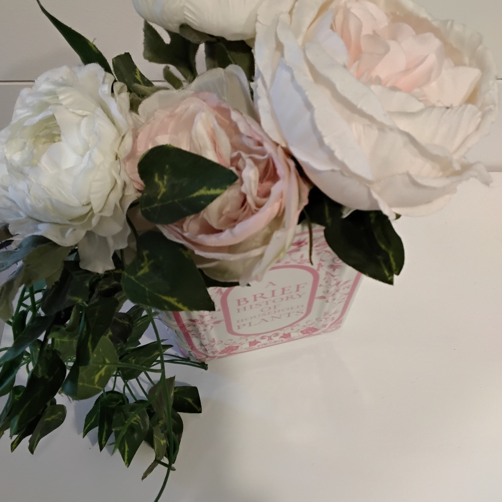 Floral Book Vase with Pink and White Faux Flower Accents - Picture 4 of 8
